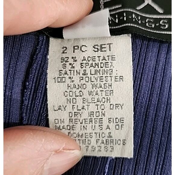 ALEX EVENING Two-Piece Set Size 16 Blue Long Sleeveless Dress & Sparkle Jacket - Picture 5 of 10